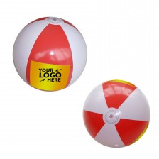 12 inch Inflated PVC Beach Ball Red & White Volleyball Toy